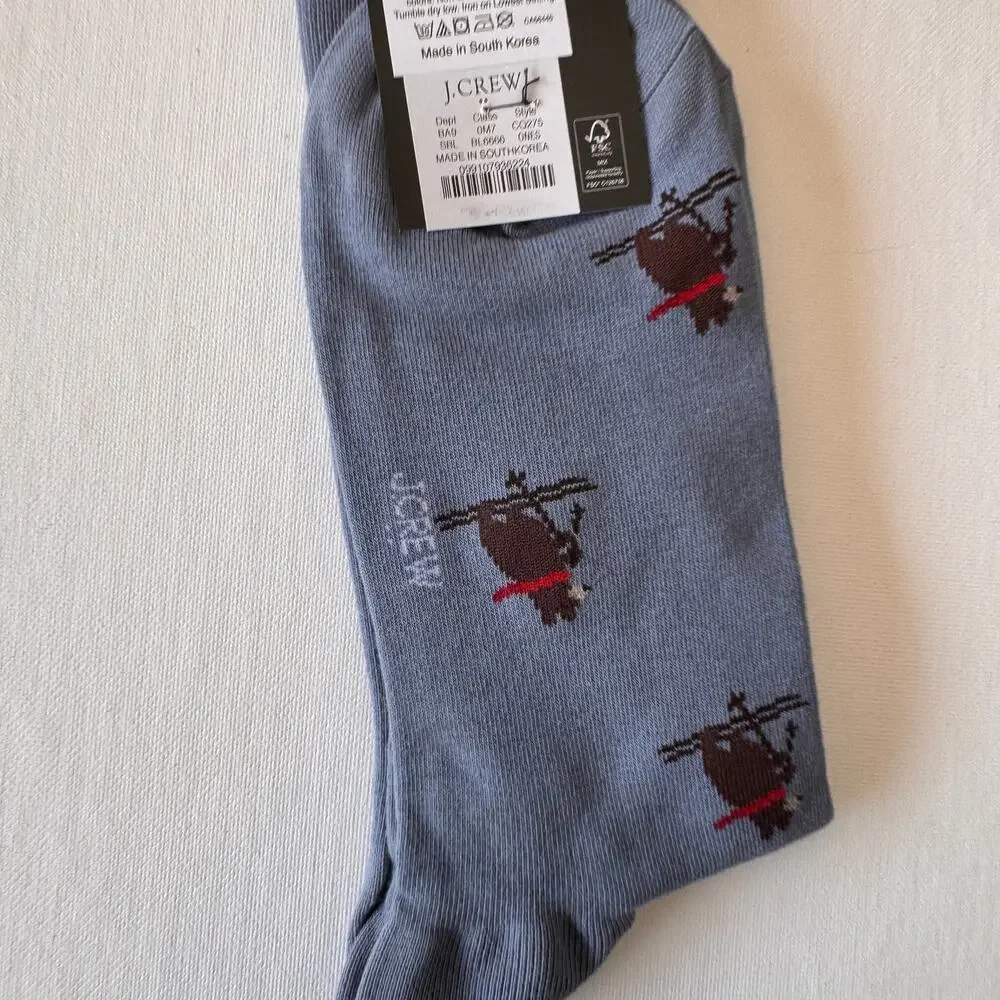 J.Crew Women's Winter Skiing Bear  Crew Style Socks NWT